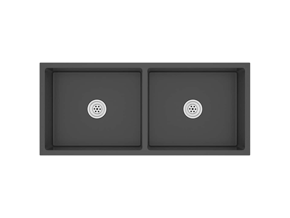 Kitchen Sink, Kitchen Sinks Vidaxl Preto Aço Inoxidável (100 X 44 X 20 Cm (dois Lavatórios))
