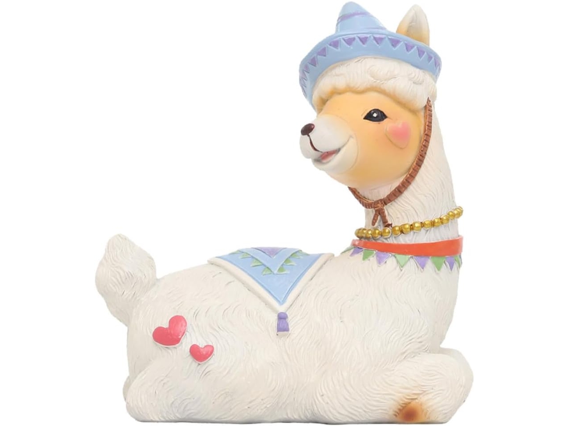 Estatueta Decorativa Resina Alpaca Artística Elegante Decoração Escritório Quarto Artesanato Criativo Refinado GOKOCO
