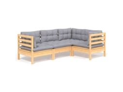 Garden Lounge Set, Garden Lounge Sets Vidaxl Cinzeto Madeira De Pinho (n/a)