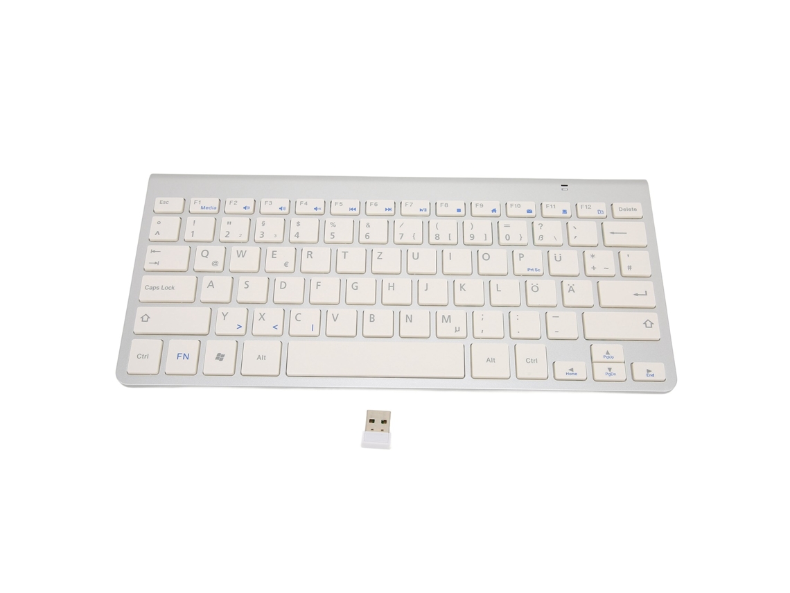 Teclado Sem Fio Bilingüe Alemão-inglês Portátil Plug And Play Para Computadores E Tablets