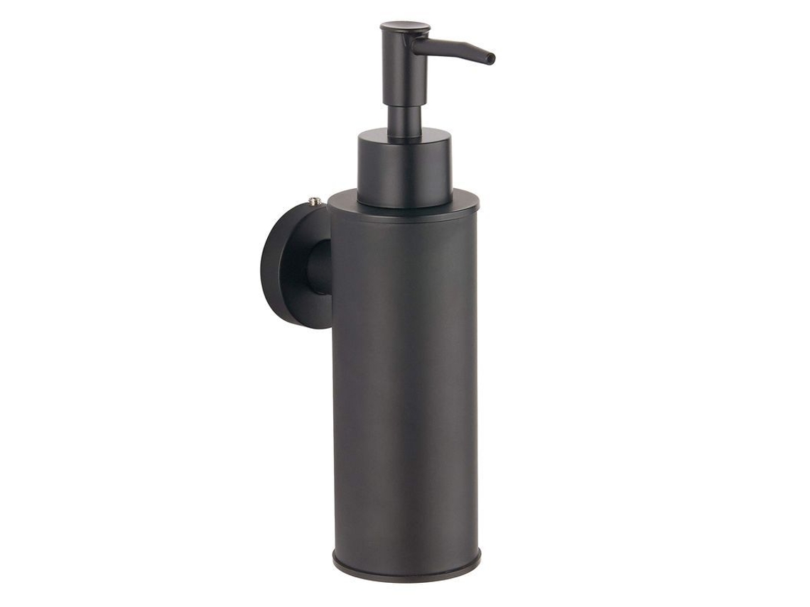 Dispenser de Sabão NOVA LINE em aço inox 304 parede decorativo redondo preto 200ml