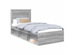 Estrutura da Cama com Cabeceira Cinza Sonoma 90x190 cm MAISON EXCLUSIVE