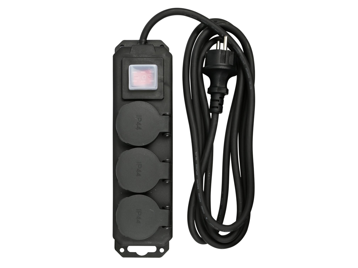 Régua De Tomadas Com Interruptor Aterrado 4 Vias, 3 M, Ip44