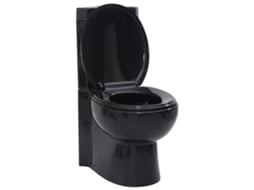 Toilet, Toilets Vidaxl Preto Cerâmica