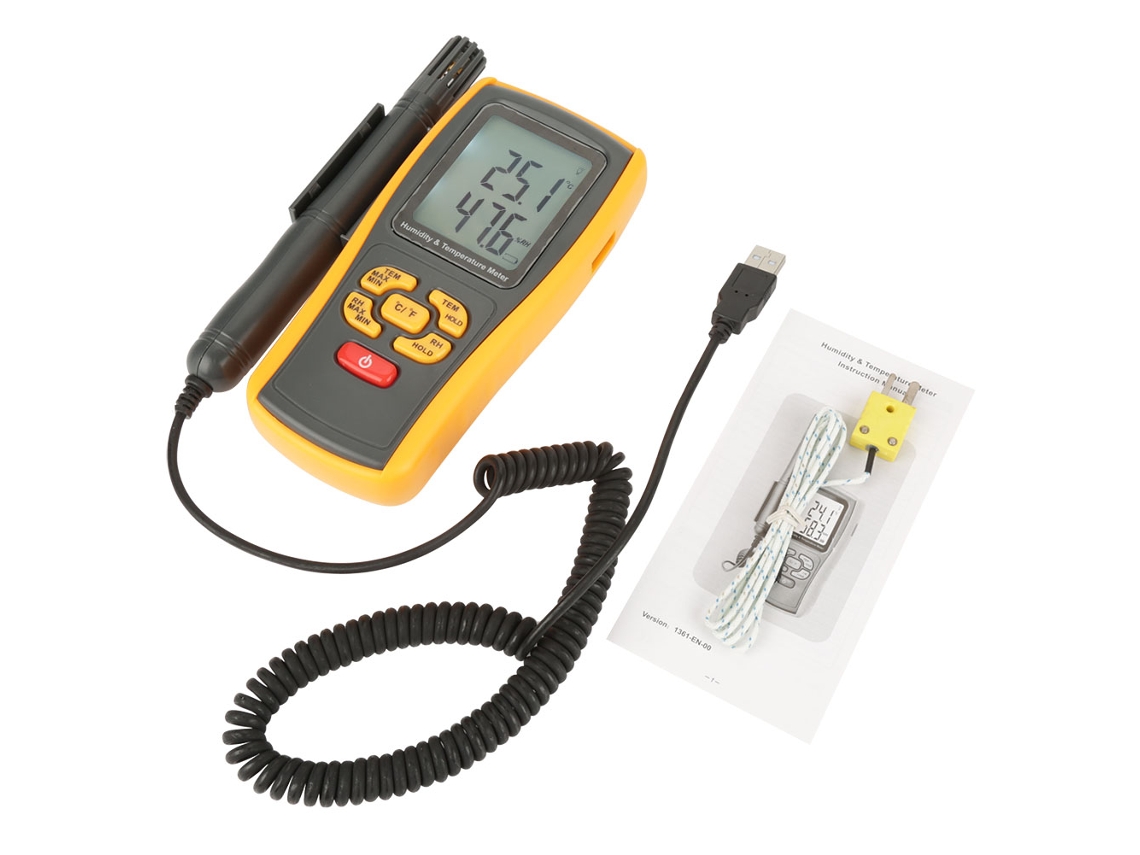 Medidor Digital De Umidade E Temperatura Tipo K