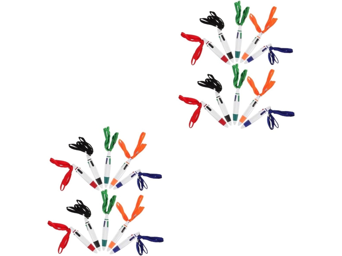 Conjunto De 20 Canetas Esferográficas Retráteis Multicoloridas