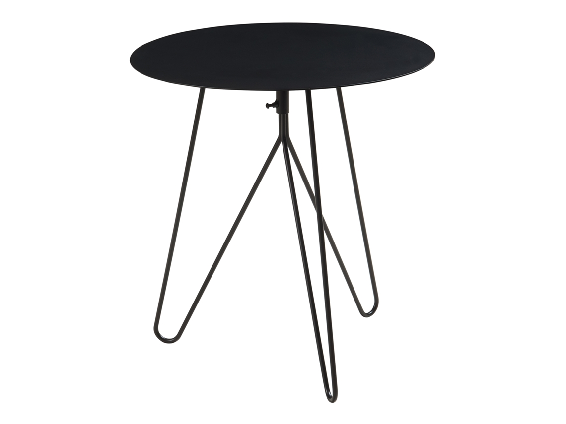 Mesa lateral redonda de metal Nopimi 45xø43 cm preto fosco [EN.CASA]