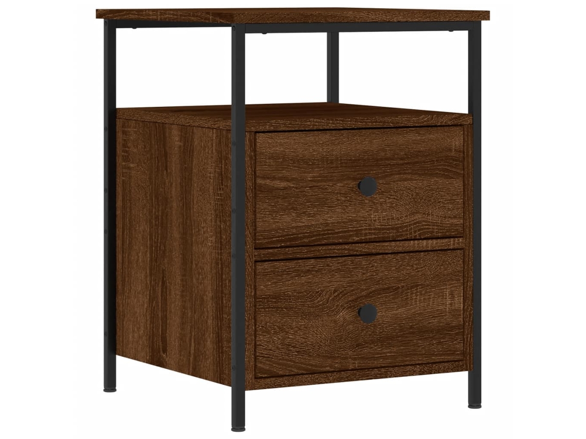Bedside Cabinet, Bedside Cabinets Vidaxl Marrom Madeira Processada (n/a)
