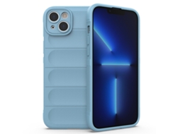 Capa Halinuia Para Iphone 14 Plus Magic Shield Tpu Azul Claro (proteção Integral, Interior Em Flanela)