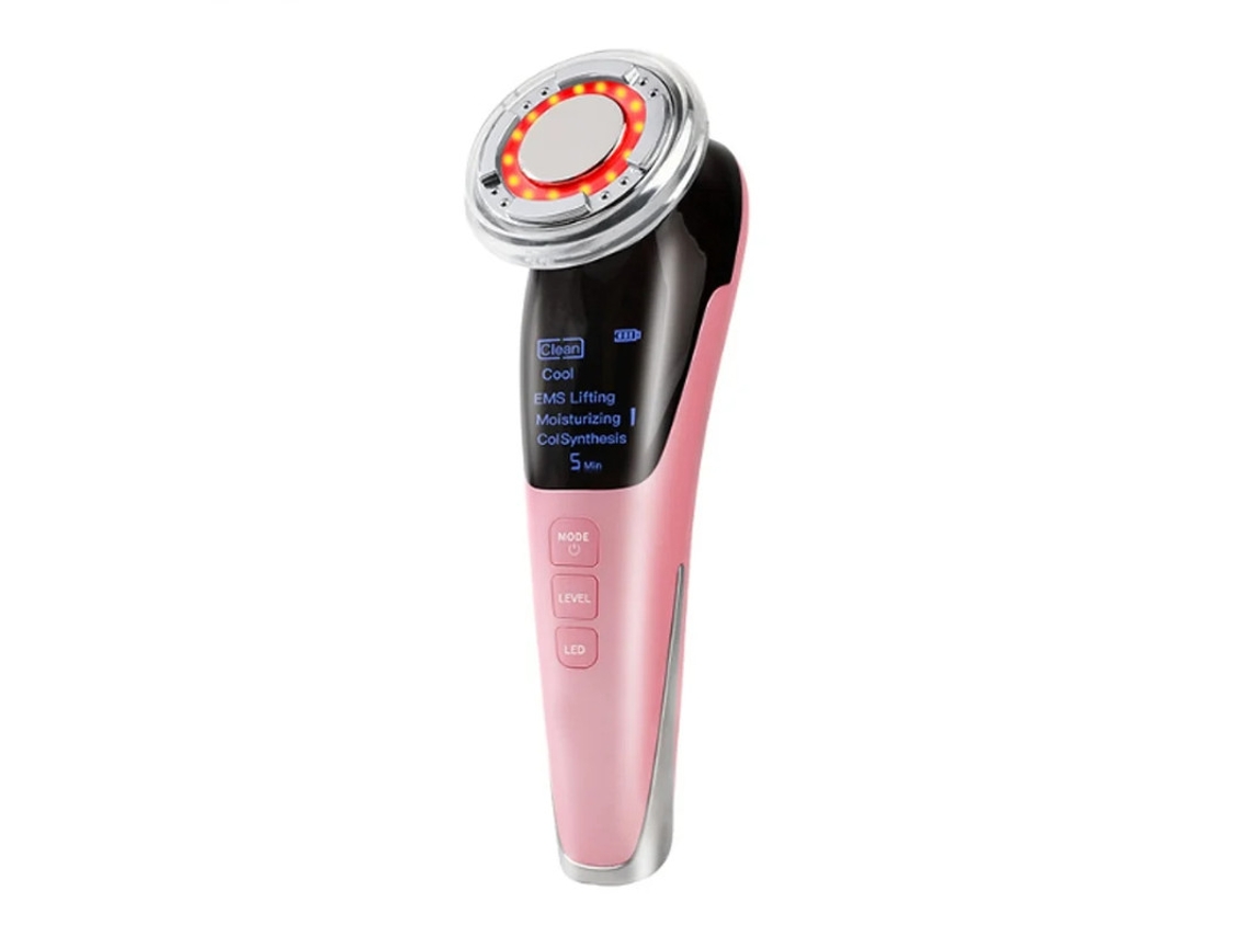 Massageador Facial Para Cuidados Com A Pele Dispositivo De Beleza Multi Antirrugas De Alta Frequência Ems Facial Lifting Toning Rosa Bestvite