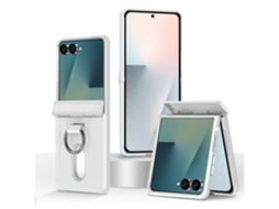Capa Eifson Para Samsung Galaxy Z Flip8, Cartão E Anel De Proteção Para A Dobradiça - Compatível - Branco Fosco