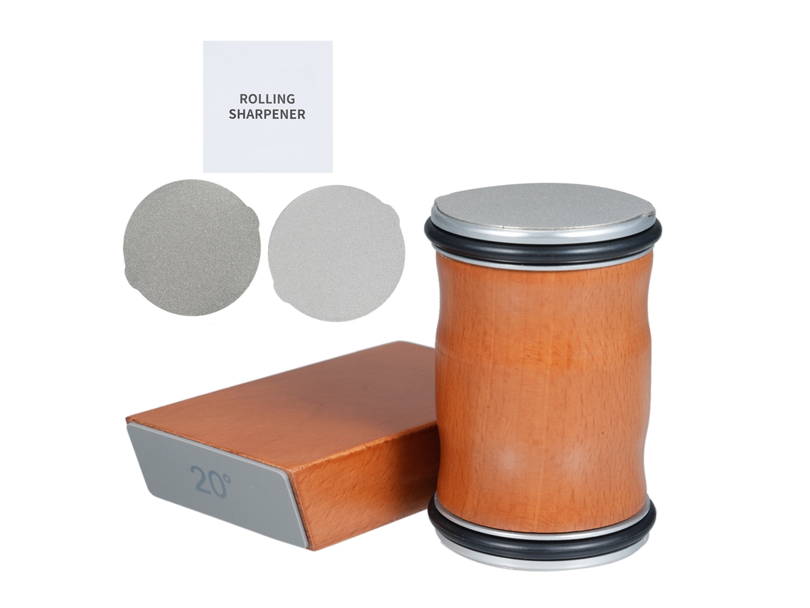 Ferramenta De Afiação De Facas Rotativa Com Base Magnética 15 E 20 Graus Kit Com 4 Blocos De Lixa