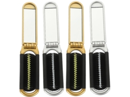 Conjunto De 4 Escovas Cabelo Dobráveis Com Espelho, Mini Escovas Portáteis Desembaraçadoras Para Viagens E Massagem, Kit