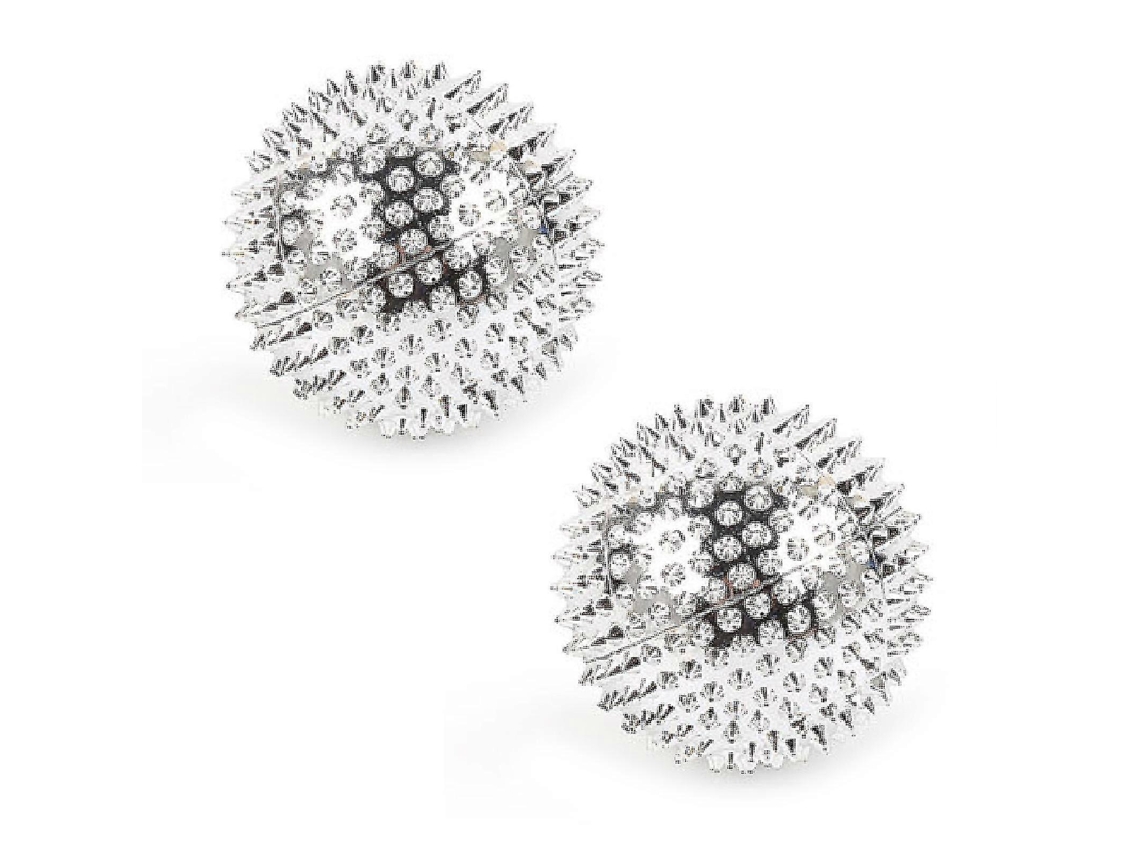 2 Bolas De Massagem Com Agulhas - Massageador Ativo De Acupressão, Ferramenta De Massagem Rígida E Pontiaguda Para Mãos E Pés, Prata