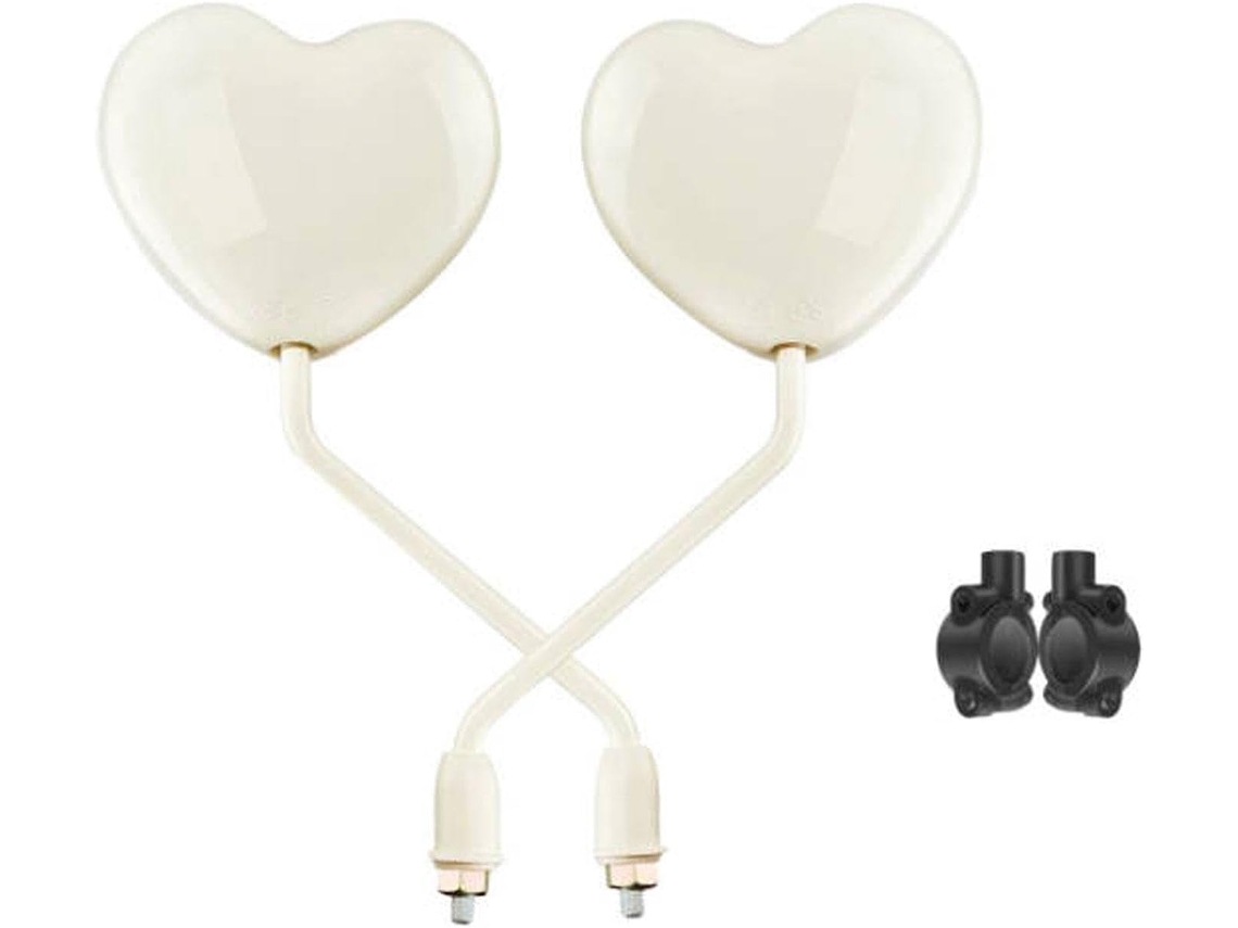 Conjunto De 2 Espelhos Retrovisores Em Formato Coração Para Motocicleta, Peças De Reposição, Refletores Esquerdo E