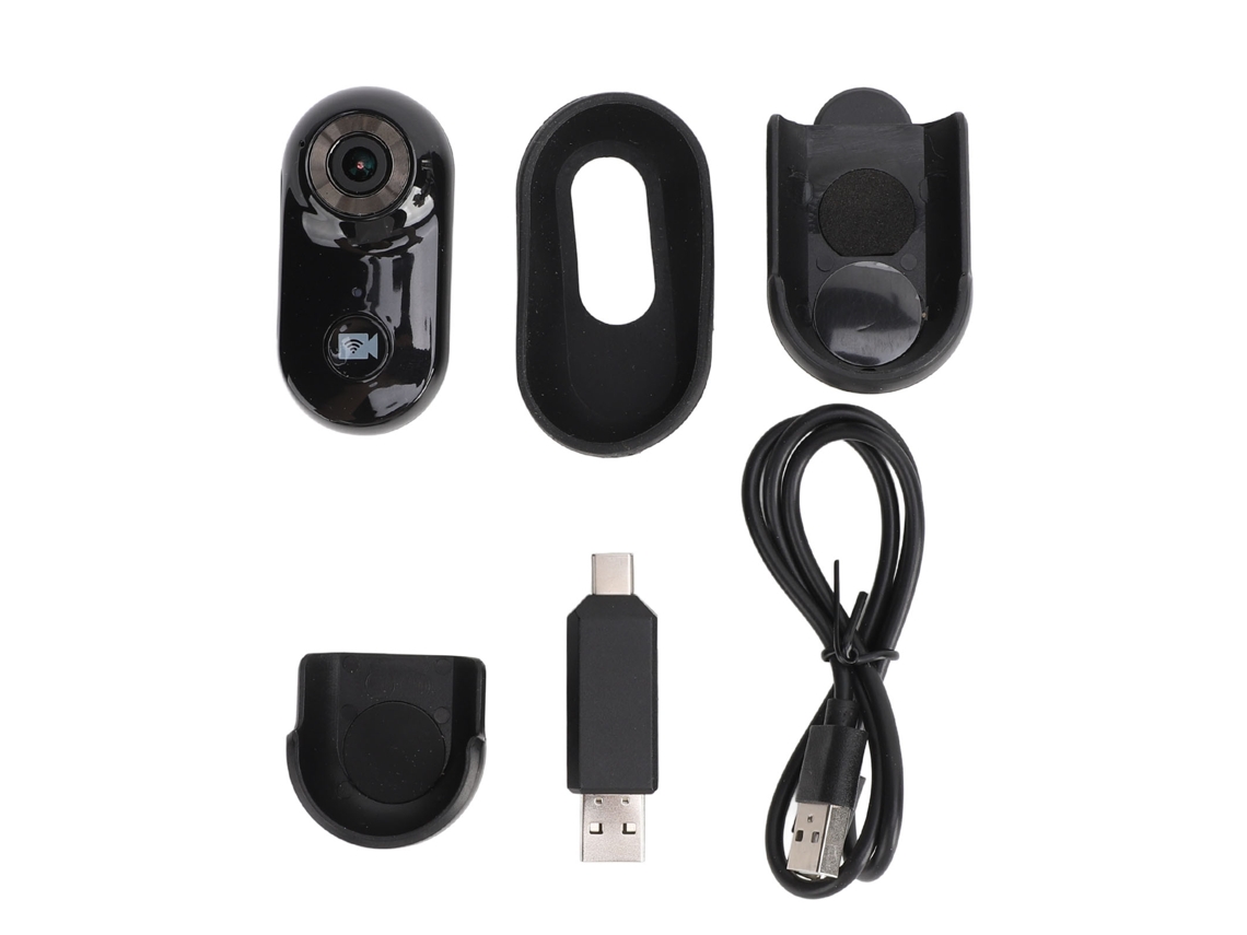 Pet Action Camera 90 Degree Wide Angle 1080p 2mp Wifi Body Worn Camera With Back Clip 1/4in Thread Case For Outdoor Cycling Black LAXISCREED
