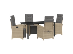 Maison Exclusive - Conjunto De Jantar Para Jardim Com Almofada 5 Pcs Bege Vime Pe