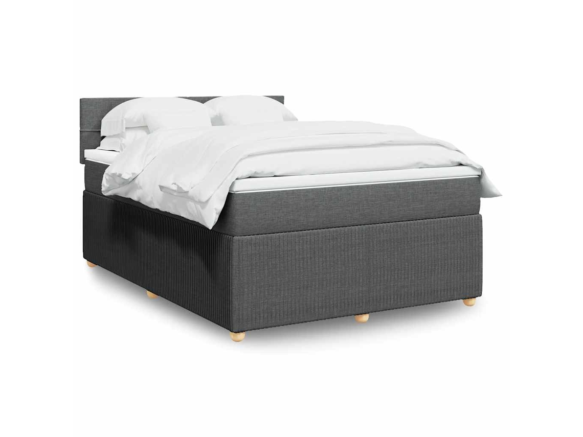 Vidaxl Cama com Molas/colchão 140x190 Cm Tecido Cinzento escuro