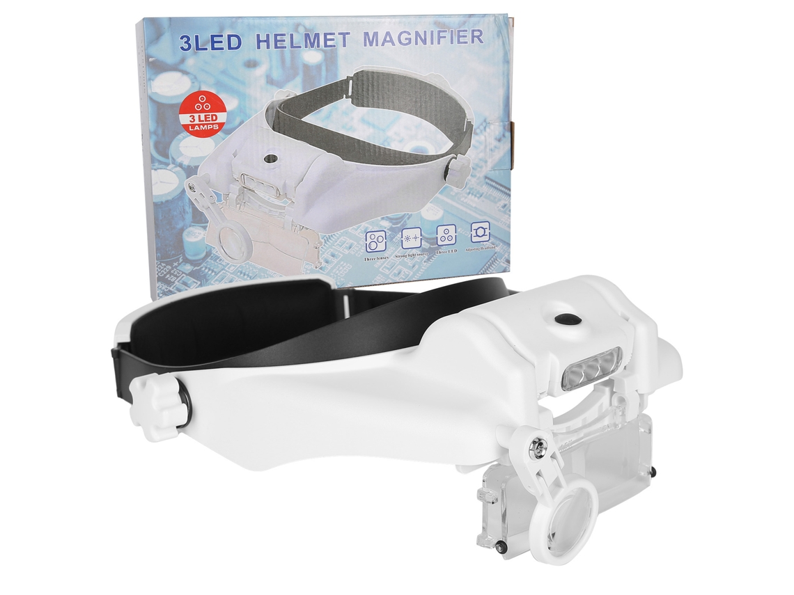 Lupa Magnética Com Led Para Tatuagem E Beleza Adjustable Com Bandana De Cabeça