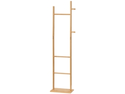 Cabide de Bambu, Estilo Moderno, com Ganchos e Barras para Entrada do Quarto do Corredor, 36x24x168 Cm Natural