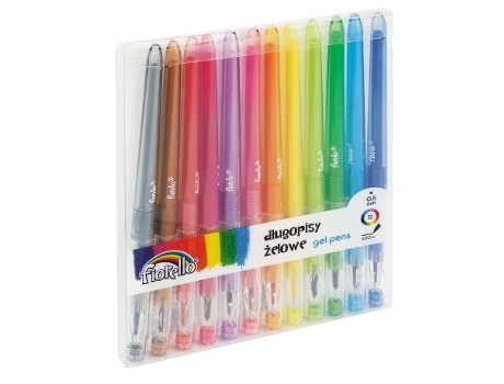 Canetas De Gel, Conjunto Com 12 Cores Fiorello