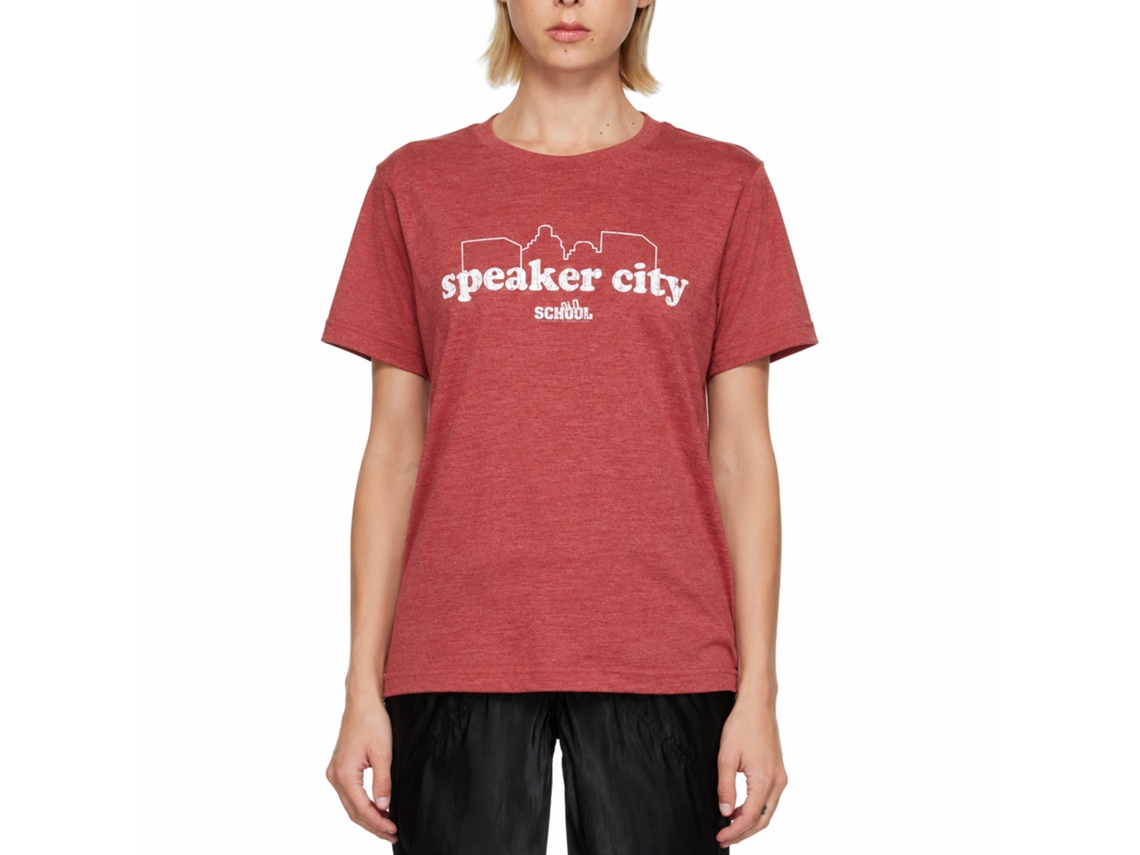Rockinstone Old School Movie Speaker City Heather Red Adult T-shirt Size:xl