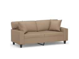 Maison Exclusive - Sofá 2 Lugares + Almofadas 140 Cm Couro Artificial Cappuccino