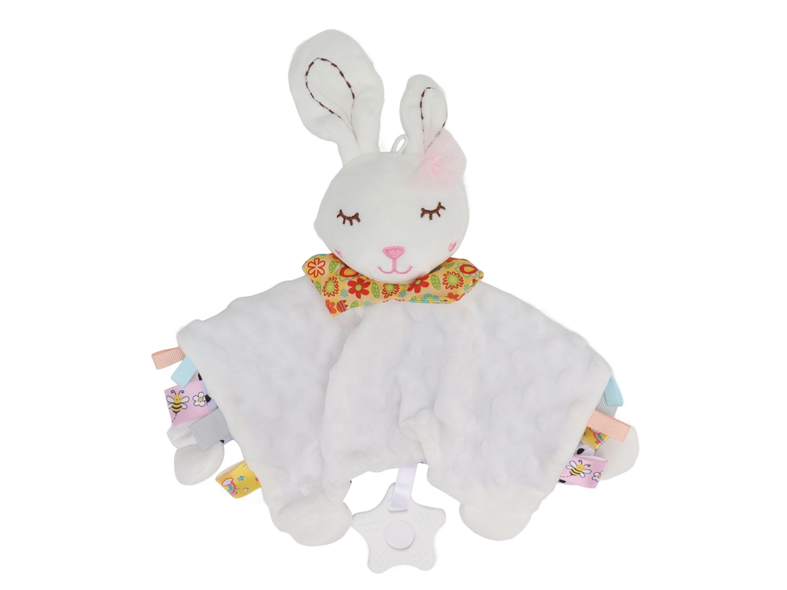 Primerox cobertor de Segurança para Bebê Macio Boneco Animal Cute Branco Cores Vivas 28cm
