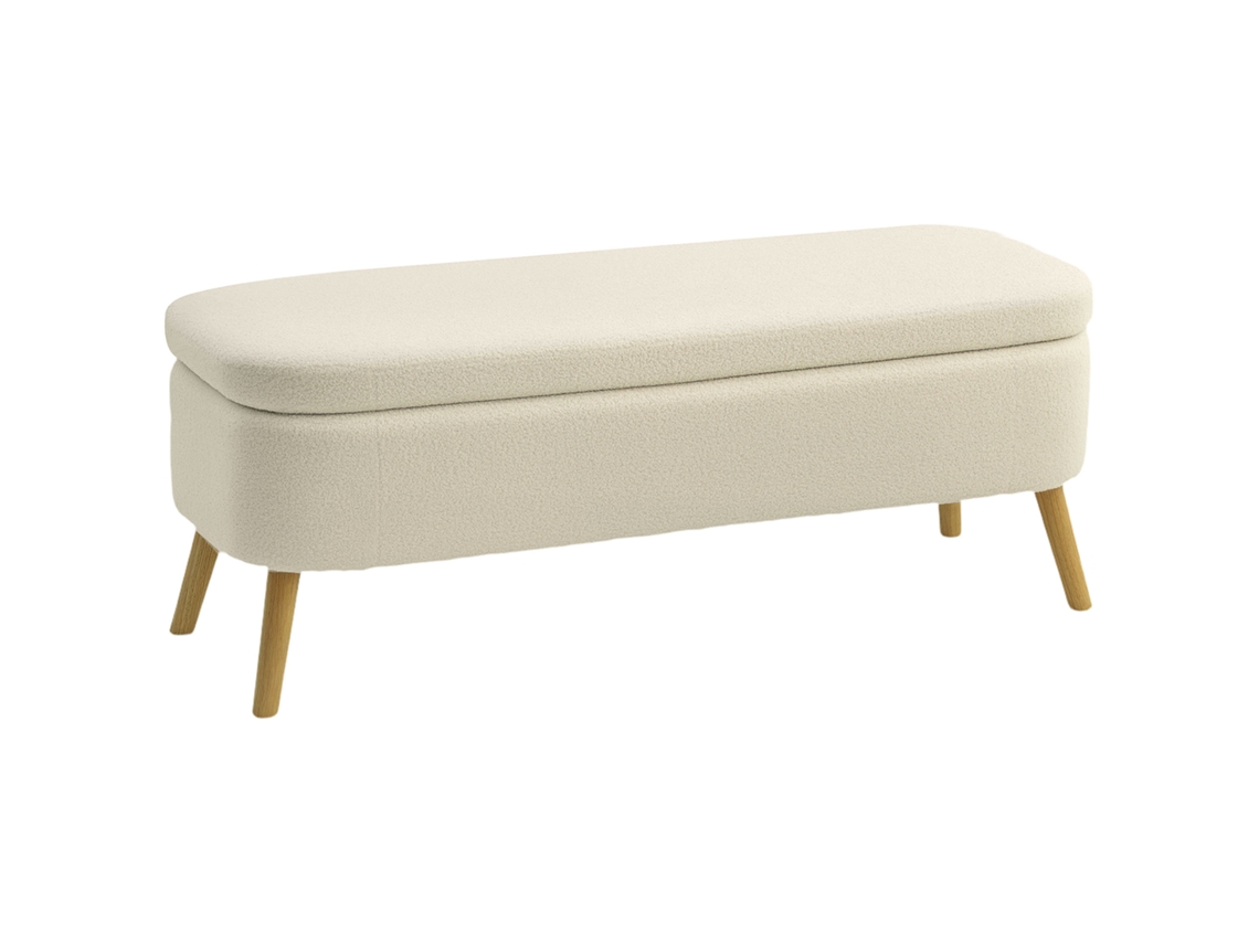 Banco de Armazenamento 65l 120x42x45cm Bege (teddy Polar, Borracha)