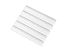 Conjunto de 5 réguas transparentes de 15 cm e 20 cm, régua multifuncional para medição e desenho.