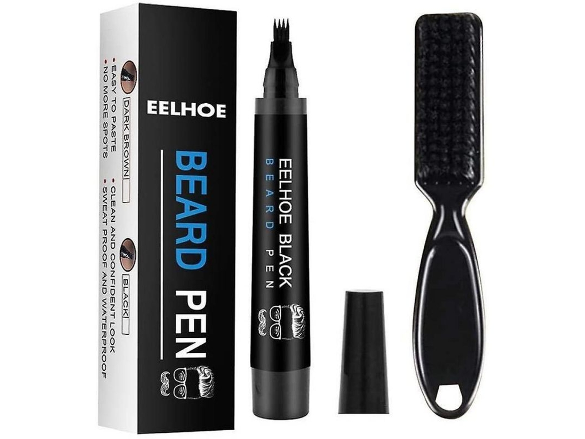 Kit de caneta para preenchimento de barba à prova d'água 2026 com pincel para colorir e modelar barba e bigode Jbg