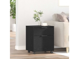 Vidaxl Armário De Arquivo Com Gaveta Carvalho Preto 45 X 38 X 54 Cm
