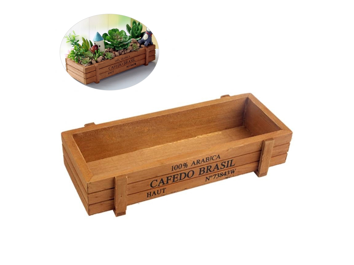 Mesa De Madeira Com Vasos De Flores E Suculentas Decorativas