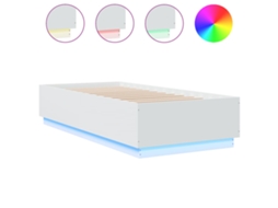 Estrutura Cama com Luzes Led Derivados Madeira Branco 100x200 cm MAISON EXCLUSIVE