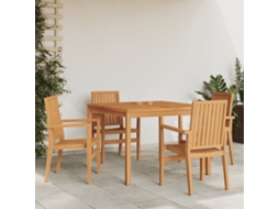 5 Pcs Jogo De Jantar P/ Jardim Madeira De Teca Maciça Dkd Home Decor