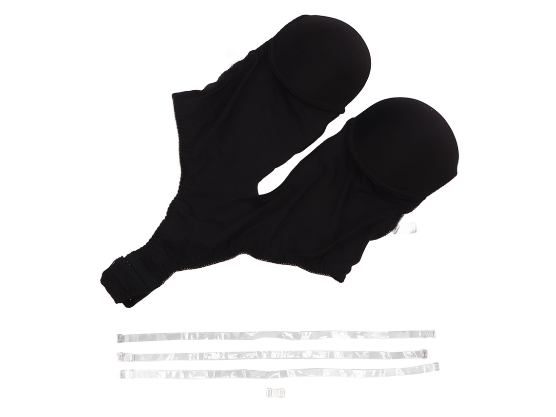 Bodycon Sem Costas Com Apoio Push Up E Alças Transparentes Para Vestidos De Decote Baixo One Piece