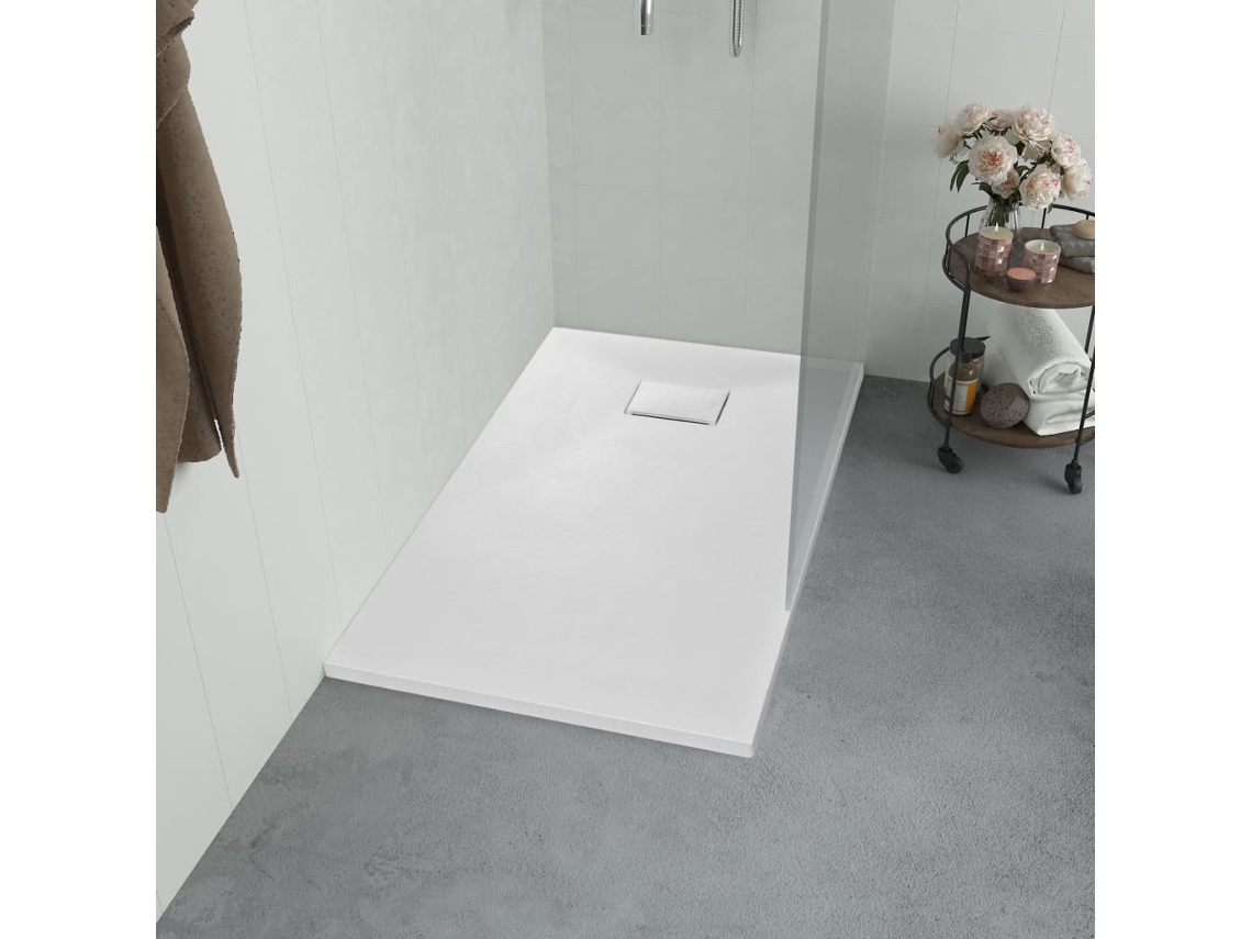 Vidaxl Base De Chuveiro Smc Branco 80x80 Cm