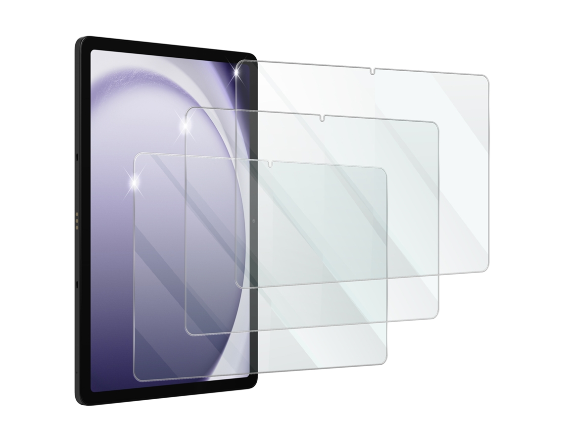 Kit com 3 películas para Samsung Galaxy Tab A9 Plus, vidro temperado 9H, super qualidade 3D