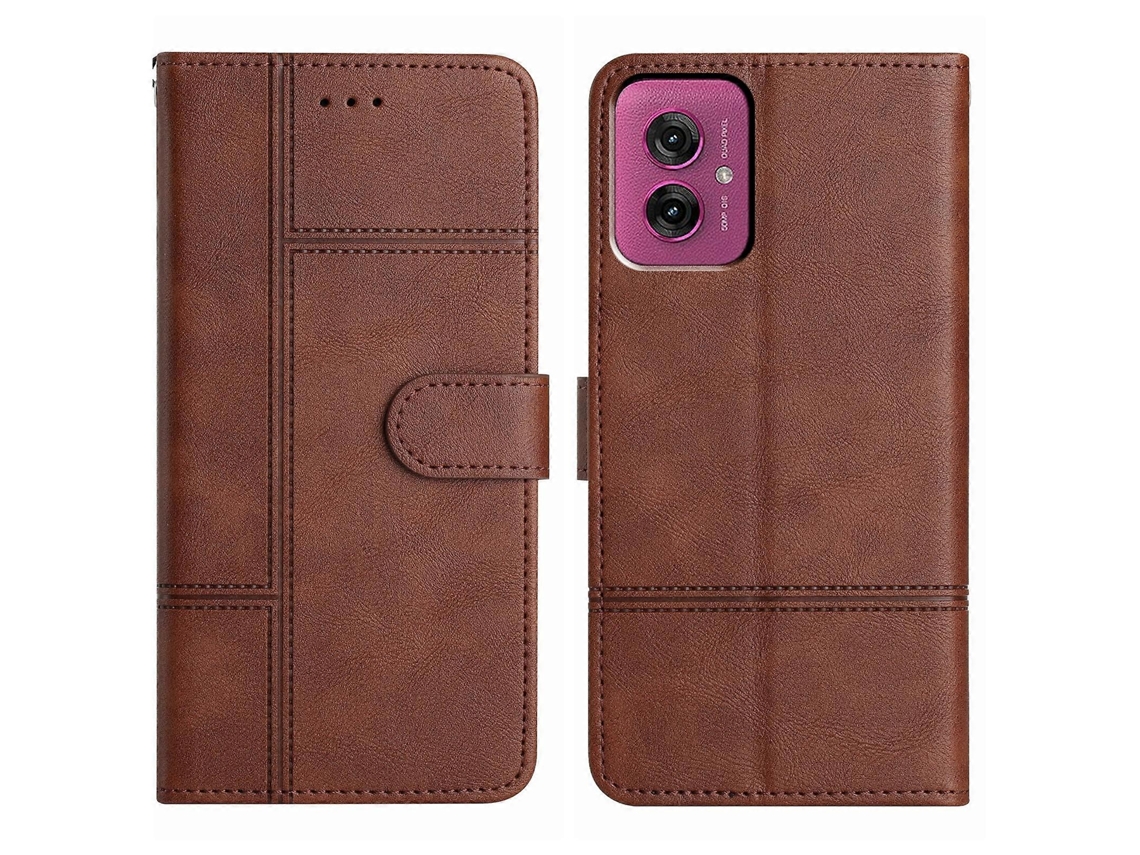 Capa De Celular De Couro Com Textura De Couro De Vaca E Costura