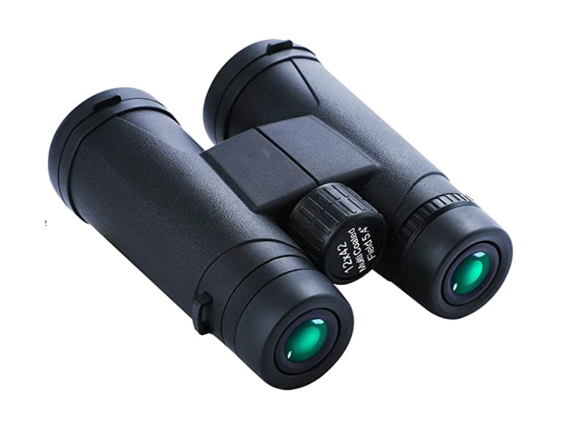 12x42 Binóculos Compactos Portáteis E À Prova Dágua Com Visão Noturna Com Pouca Luz, Lente Bak4 Prism Fmc Hd Clear View Bestvite (preto)