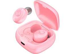 Auriculares Bluetooth True Wireless WJS CT1130 (In Ear - Microfone - Rosa)