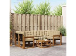 Vidaxl Conjunto De Sofás Para Exterior 7 Pcs Natural E Bege