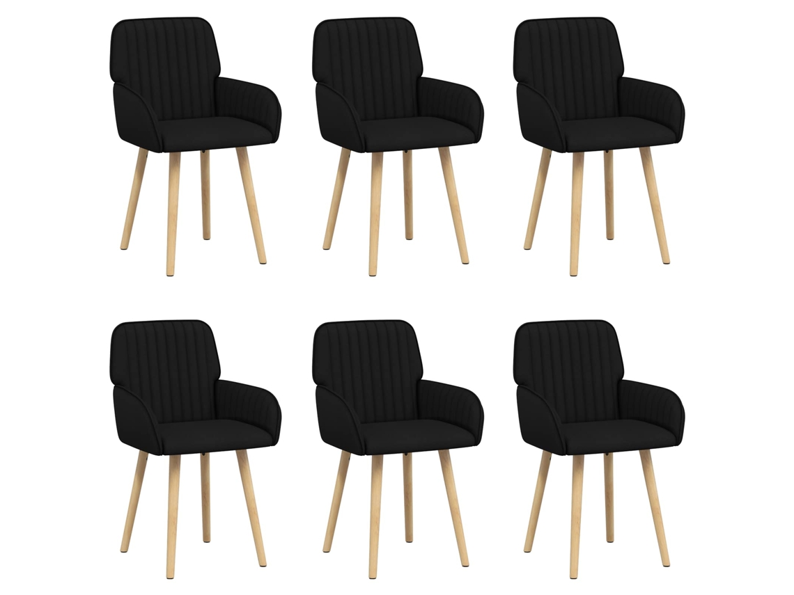 Conjunto 6 Cadeiras De Jantar Vidaxl Preto Tecido (56,5 X 50 X 87,5 Cm)