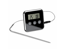 Termômetro Digital Para Alimentos Com Sonda, Aço Inoxidável, Display Lcd, Alarme Temporizador, -50 A 250°c