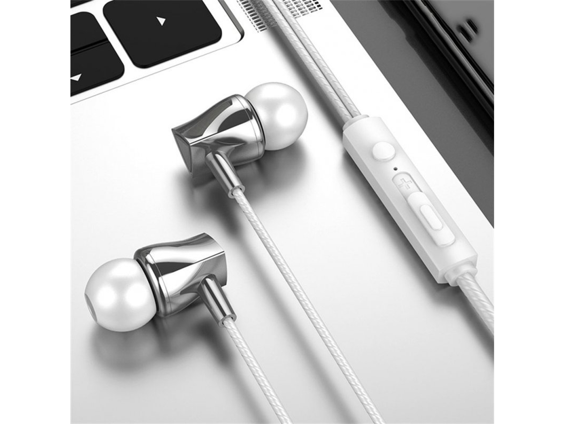 Auriculares Estéreo com Controle de Fio Subwoofer para Música com Microfone X10 Branco