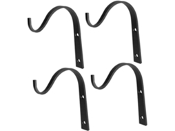 Inoomp Kit de 4 Ganchos de Metal Reforçados em Ferro Preto com Design Curvo para Montagem na Parede, Ideais para CHABERLU