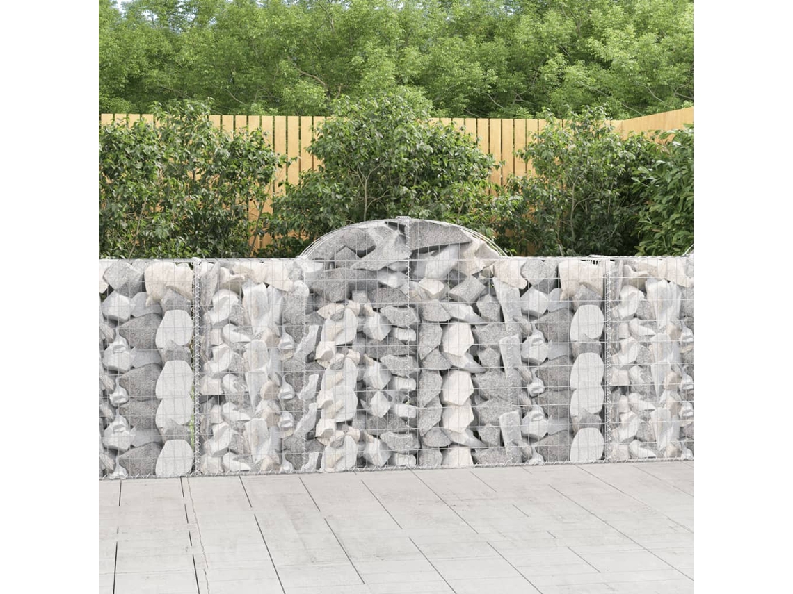 Vidaxl Cestos Gabião Arqueados 8pcs 200x30x100/120cm Ferro Galvanizado