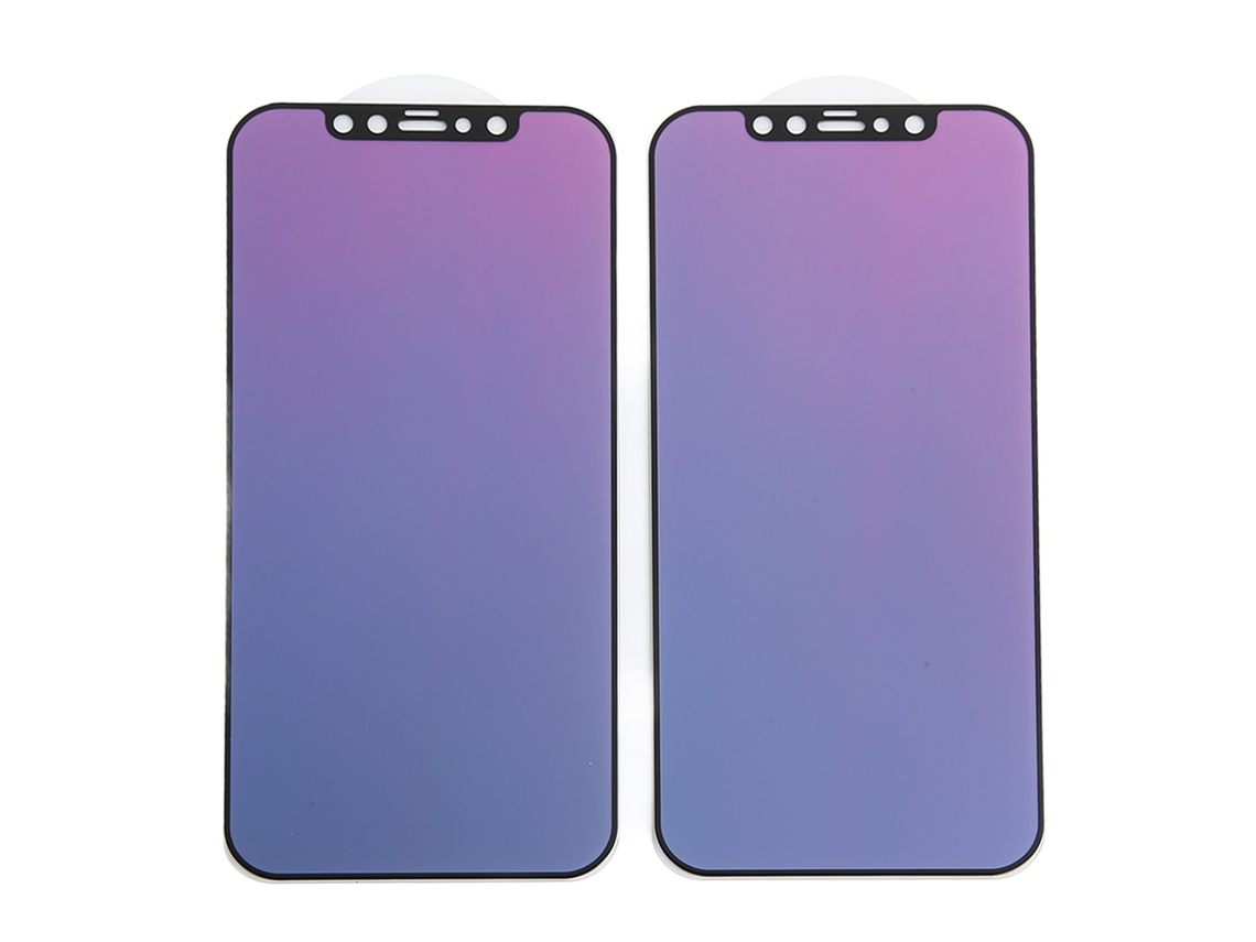 2 Pcs Protetor de Tela Anti visão Indiscreta Anti luz Azul Vidro Temperado Gradiente para Iphone 12 6.1in