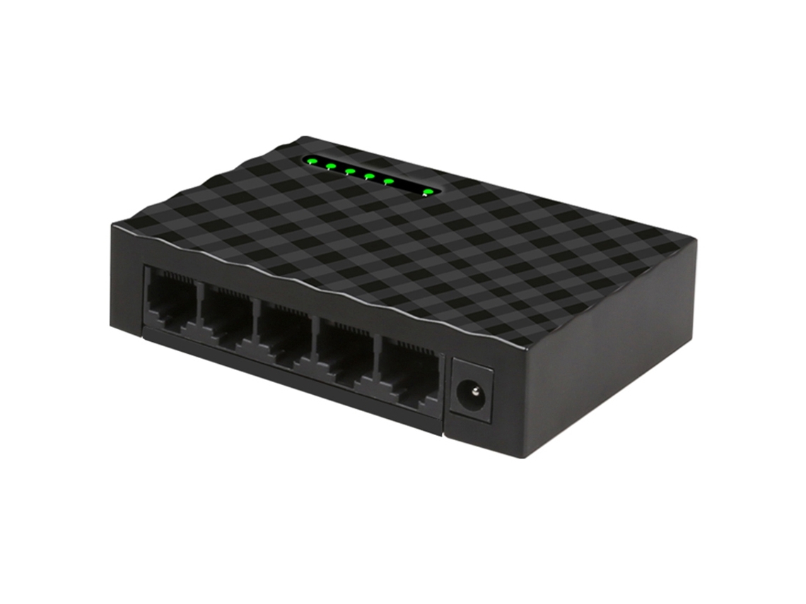 Switch De Rede De 5 Portas (preto), 4 Cabos De Rede, Interface Rj45, Plugue Padrão Europeu