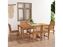 Vidaxl Conjunto De Jantar De Jardim De 7 Peças 180x90 Cm Madeira De Teca Maciça